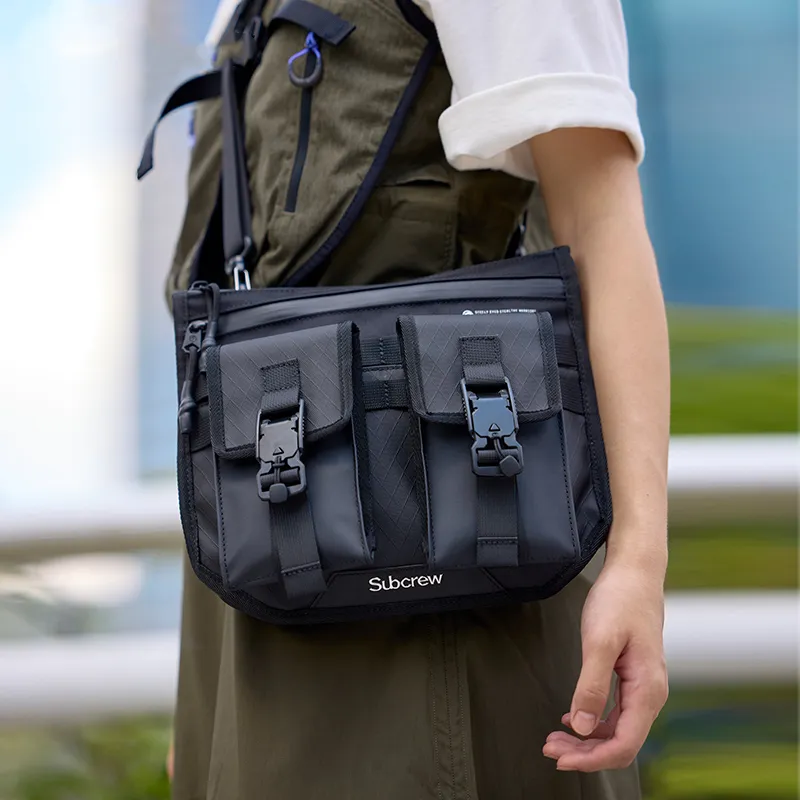 Subcrew Polyester Crossbody Bag, Shoulder Bag Regular Unisex Black-2