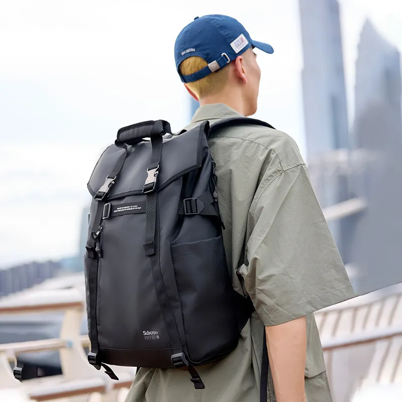 Subcrew Polyester Backpack Unisex Black-1