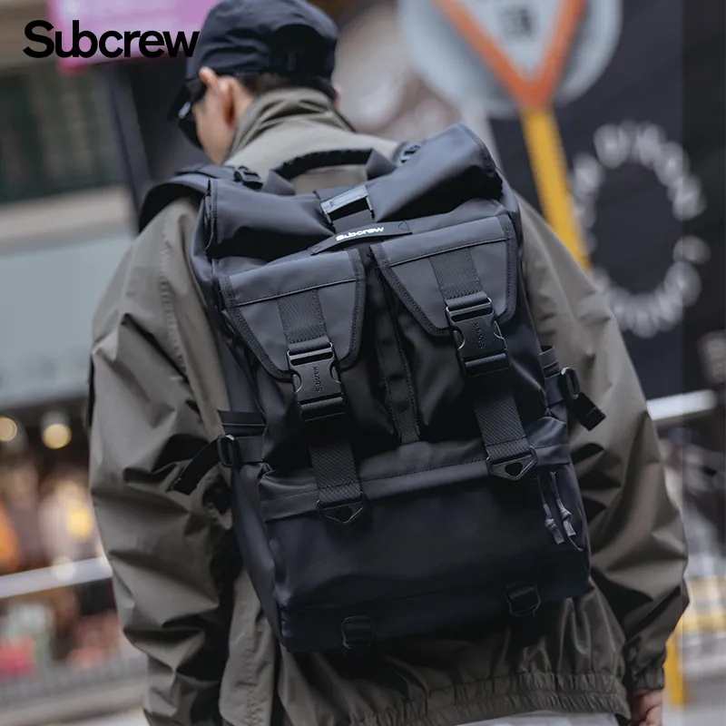 Subcrew Polyester Backpack Unisex Black-1