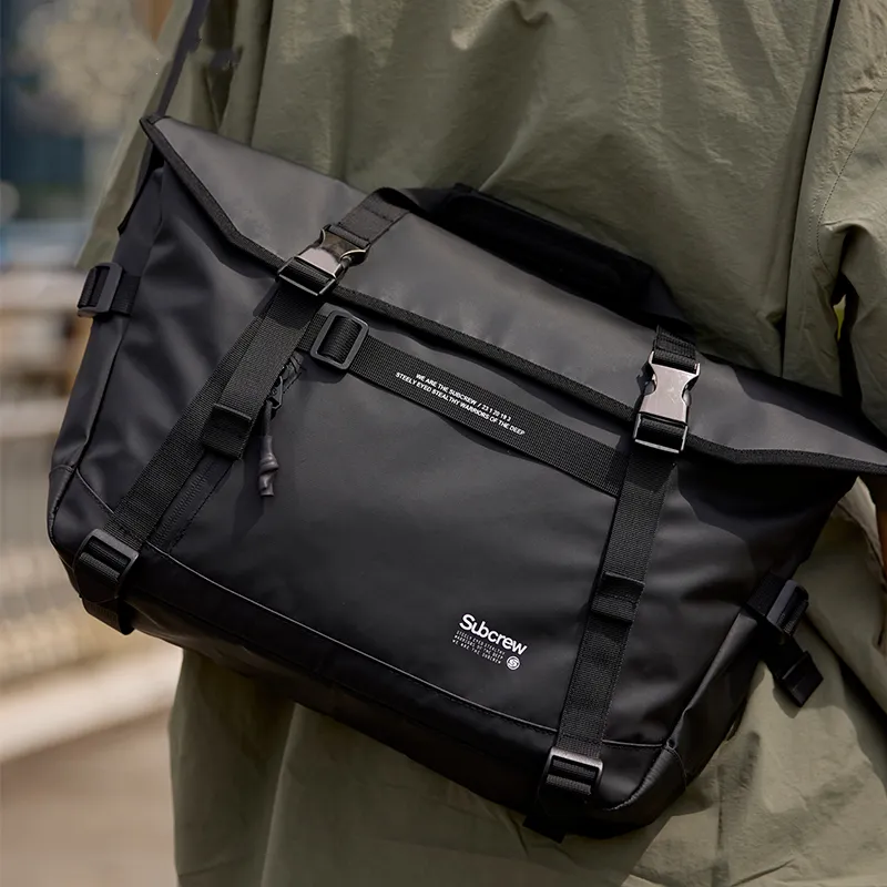 Subcrew Polyester Crossbody Bag, Handbag Tubas Unisex Black-2