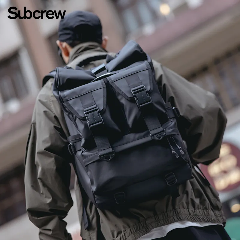 Subcrew Polyester Backpack Unisex Black-2