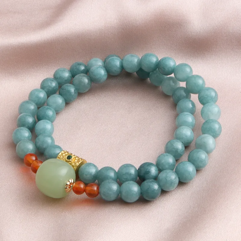 PIARA Synthetic Blue Jade Bracelets Unisex-2