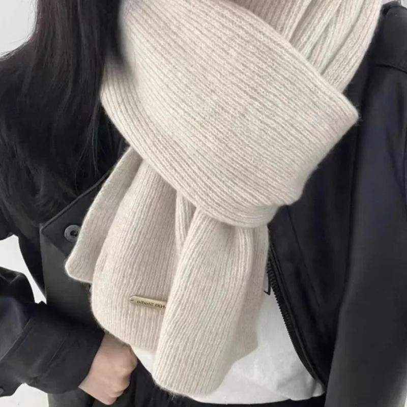 PIARA Polyester Knit Scarves Unisex Black/Beige/Burgundy-7
