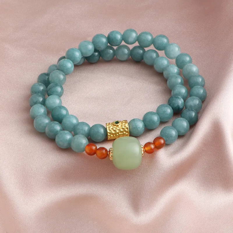 PIARA Synthetic Blue Jade Bracelets Unisex-3