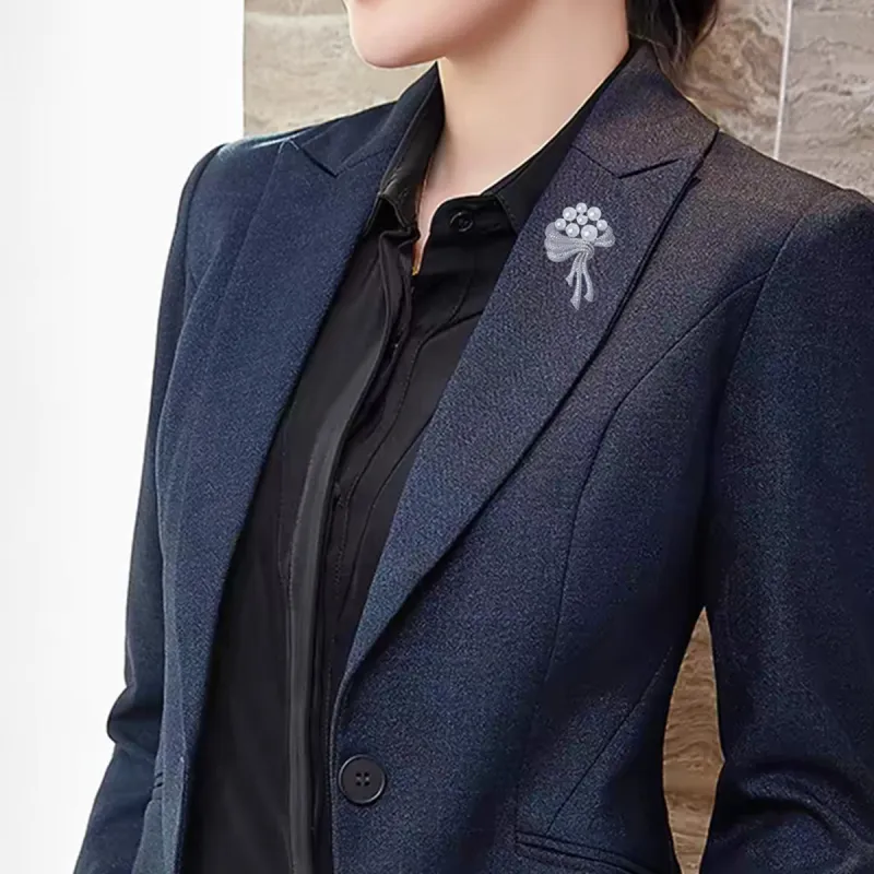 PIARA Synthetic Cubic Zirconia Brooches Women's-3