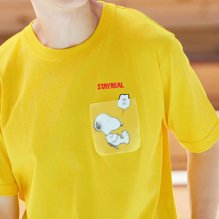 STAYREAL Snoopy Snoozing Pocket T Unisex-3