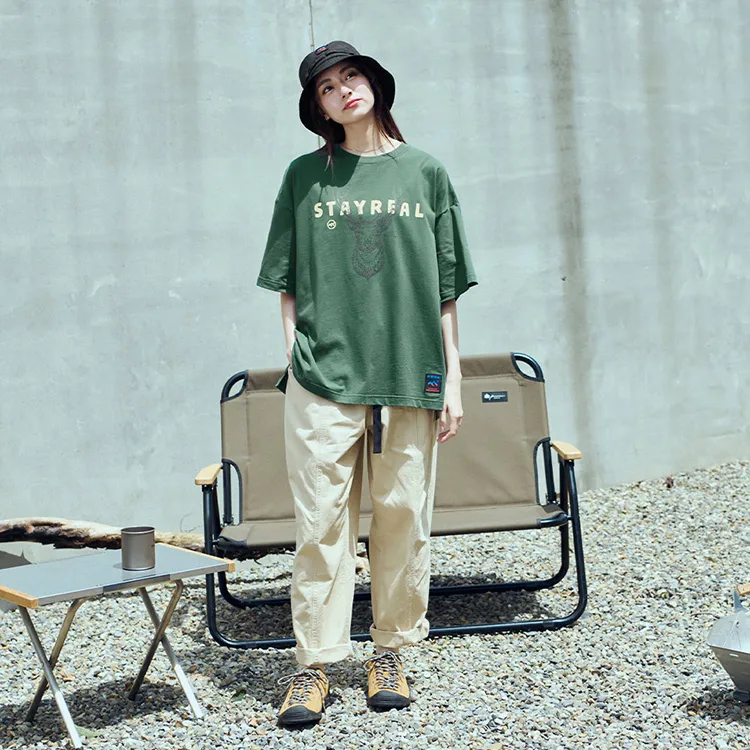 STAYREAL Crew Neck Short-Sleeved T-Shirts Unisex-23