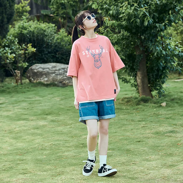STAYREAL Crew Neck Short-Sleeved T-Shirts Unisex-1
