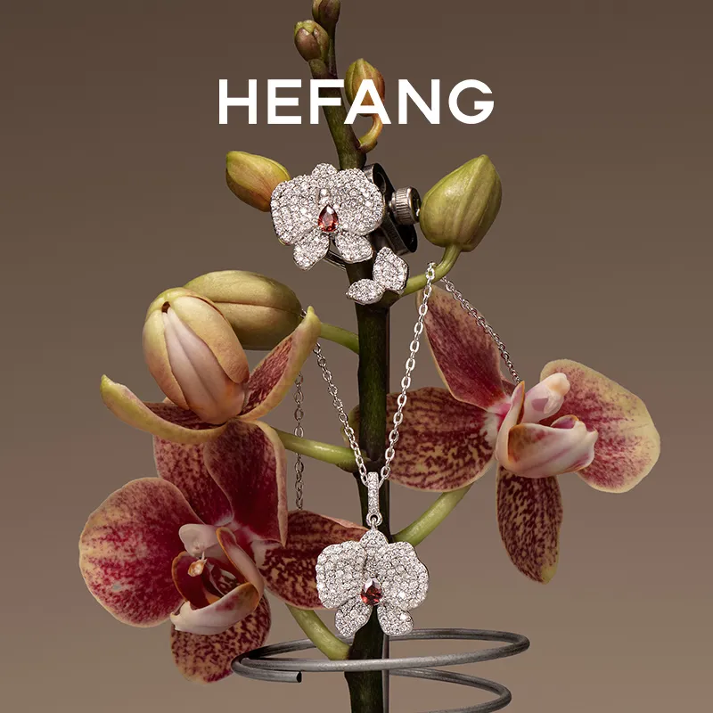 HEFANG All Things Spiritual Collection 925 Sterling Silver Moth Orchid Ring Women's-3