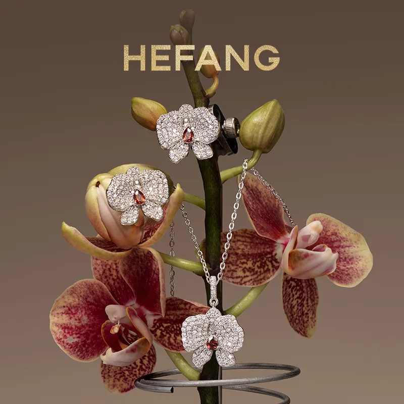 HEFANG All Things Spiritual Collection 925 Sterling Silver Phalaenopsis Earrings/Clip on Earrings Women's-1