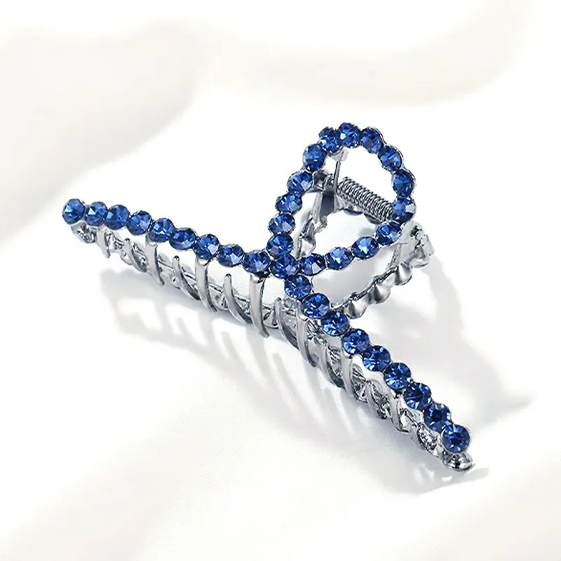 SENDME Hair Clips Women's Elegant Blue Diamond Hair Clip-2