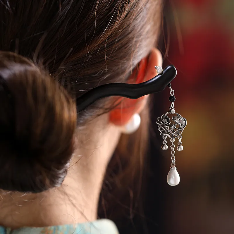 SENDME Ebony Wood Hairpins Women's-1