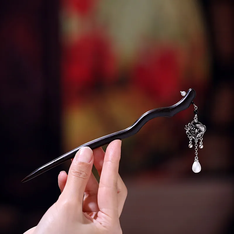 SENDME Ebony Wood Hairpins Women's-4