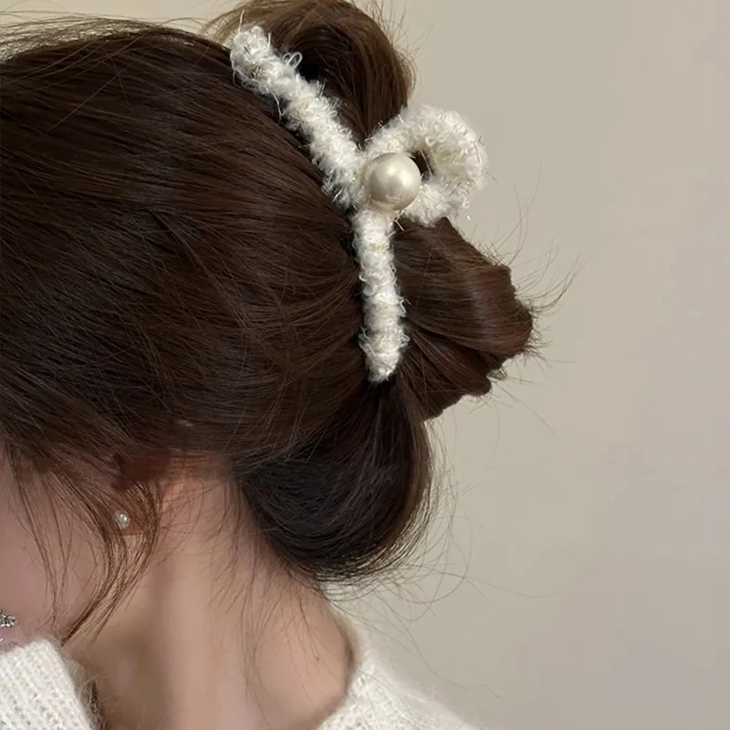 SENDME Acrylic, Plush, Faux Pearl Hair Clips Women's-1