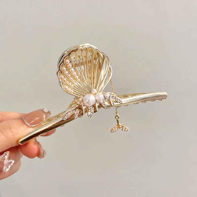 SENDME Hair Clips Women's Shell Fringe Hair Clip-3