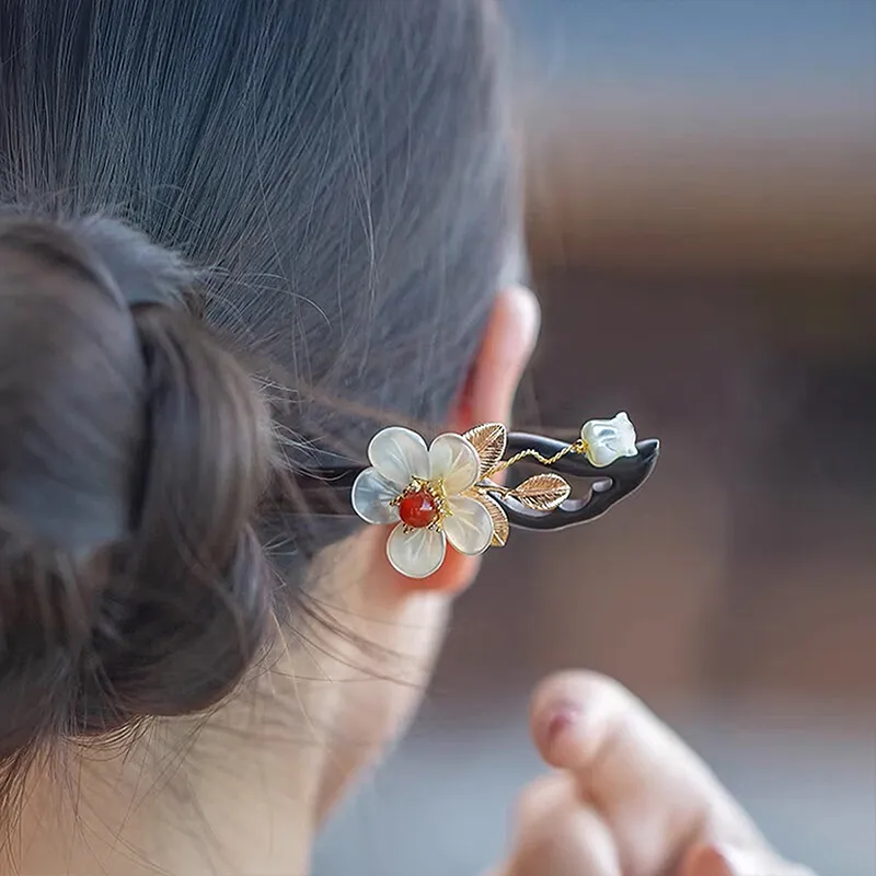 SENDME Ebony Wood Hairpins Women's-3