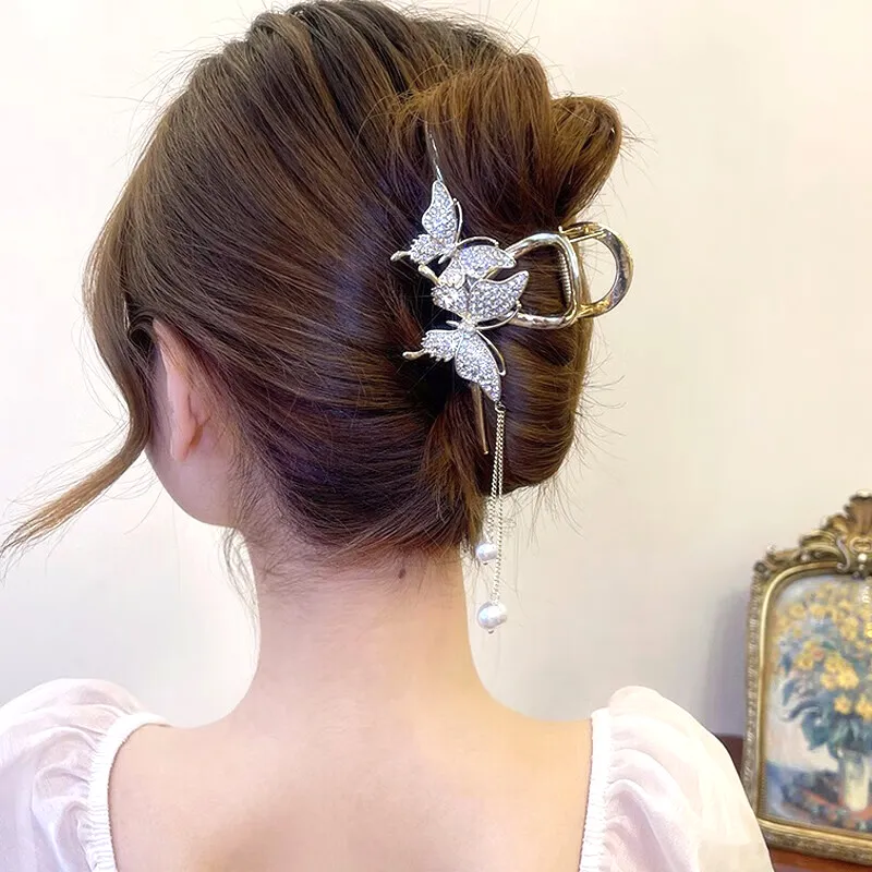 SENDME Hair Clips Women's Double Butterfly Hair Clip-1