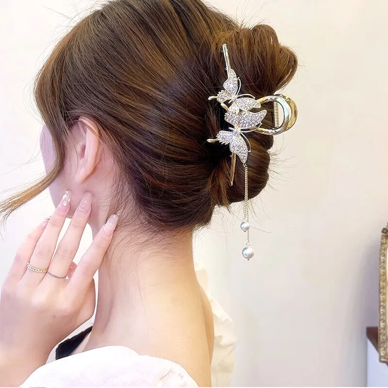 SENDME Hair Clips Women's Double Butterfly Hair Clip-3