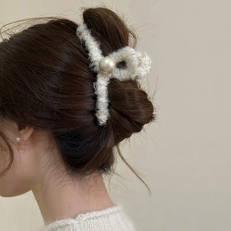 SENDME Acrylic, Plush, Faux Pearl Hair Clips Women's-4