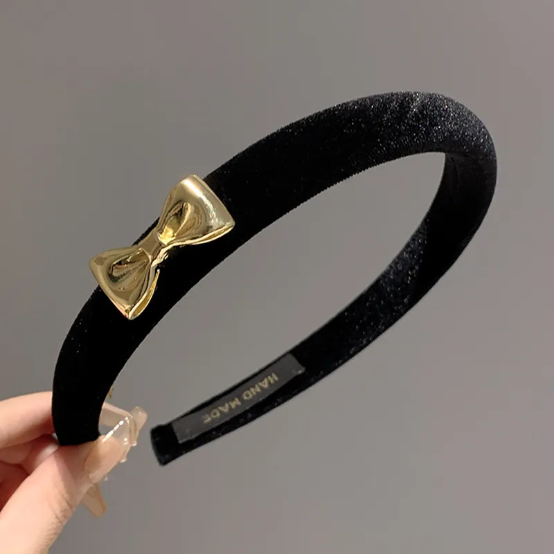 SENDME Velour Headbands Women's Black-1
