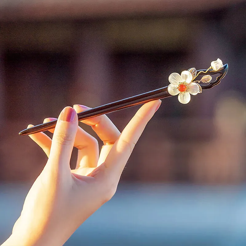 SENDME Ebony Wood Hairpins Women's-5