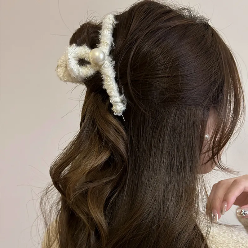 SENDME Acrylic, Plush, Faux Pearl Hair Clips Women's-2