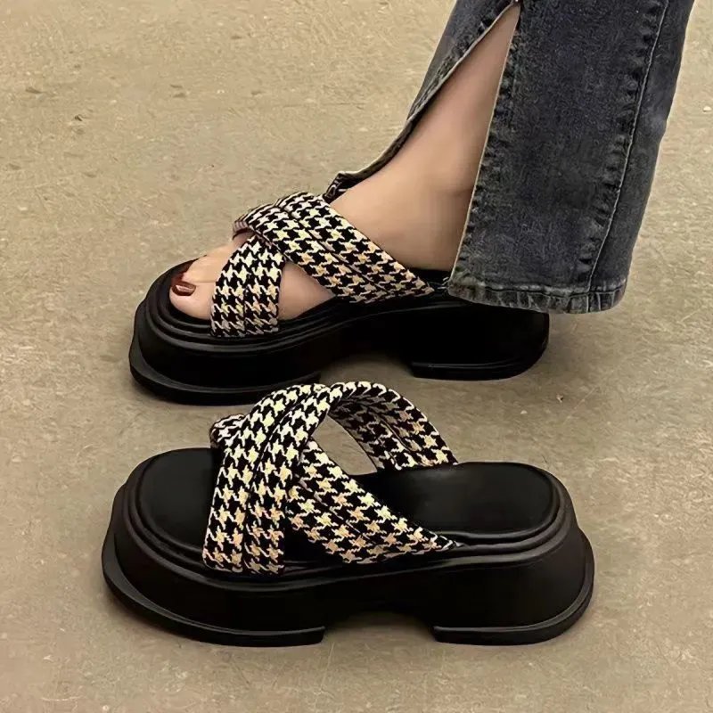MOREMERRY Platform Slippers Summer Platform Sole Mules Best Selling Squashy And Bouncy Feeling-4