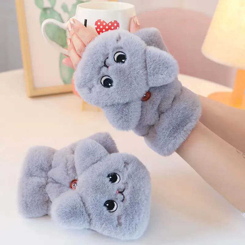 MOREMERRY Plush Knit Gloves Unisex-2