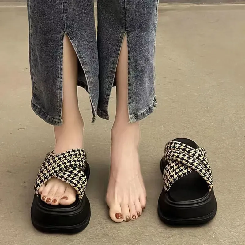 MOREMERRY Platform Slippers Summer Platform Sole Mules Best Selling Squashy And Bouncy Feeling-7