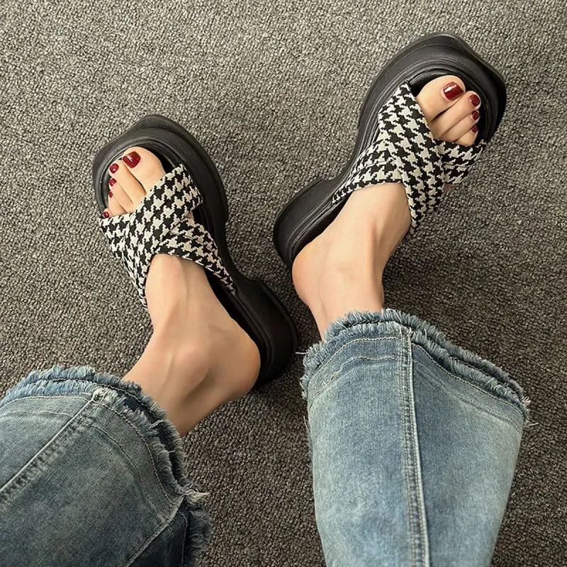 MOREMERRY Platform Slippers Summer Platform Sole Mules Best Selling Squashy And Bouncy Feeling-5