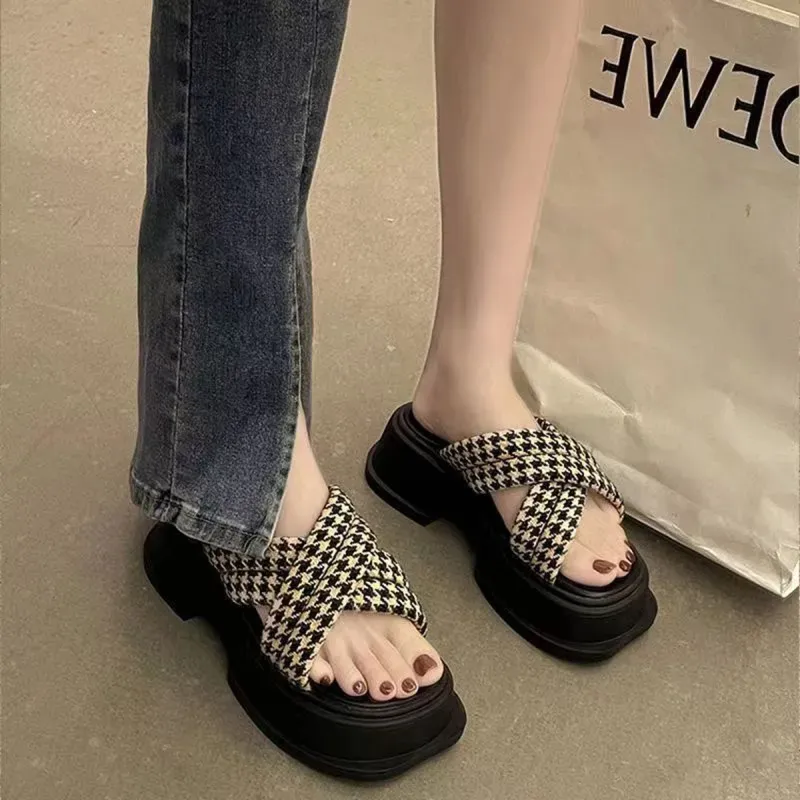 MOREMERRY Platform Slippers Summer Platform Sole Mules Best Selling Squashy And Bouncy Feeling-2