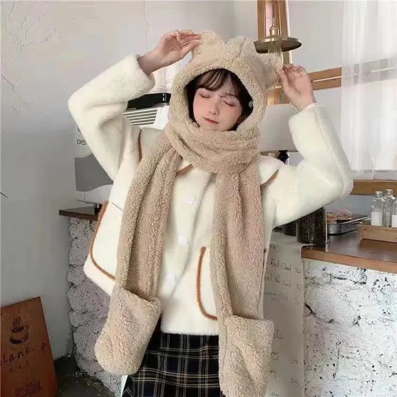 MOREMERRY Faux Sherpa Hoods & Plush Hats Unisex-3