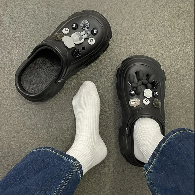 MOREMERRY Platform Slippers Summer Height Increasing Clogs Squashy And Bouncy Feeling Slip Resistant Casual-7