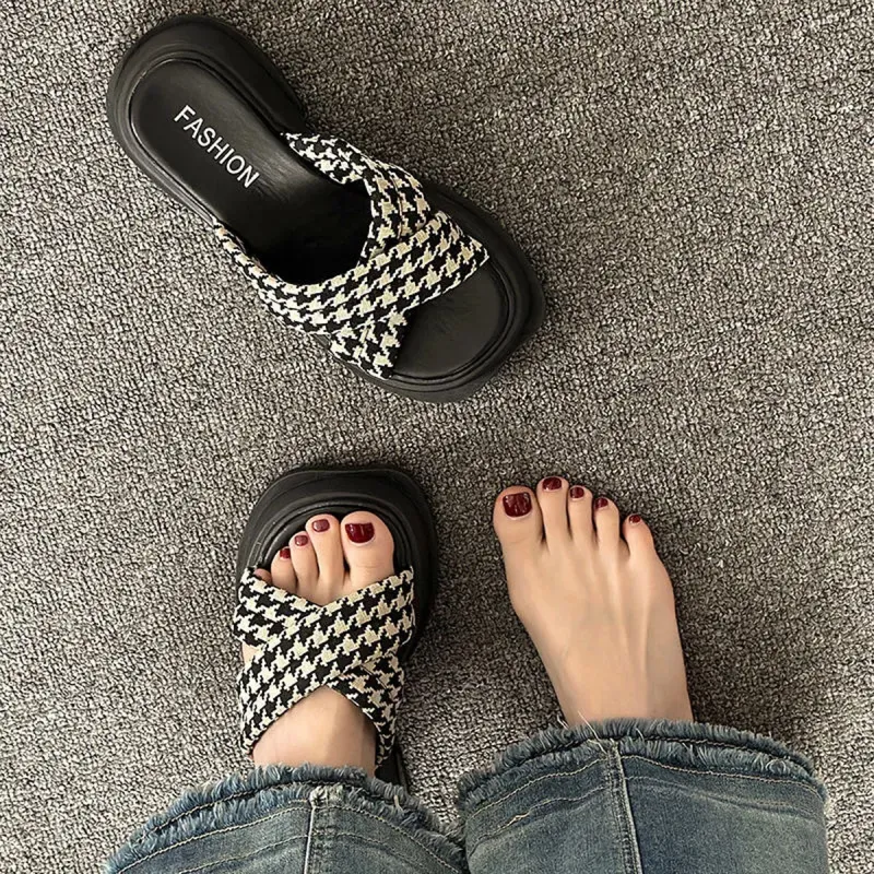MOREMERRY Platform Slippers Summer Platform Sole Mules Best Selling Squashy And Bouncy Feeling-6
