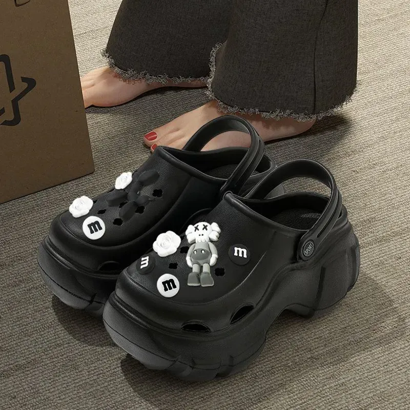 MOREMERRY Platform Slippers Summer Height Increasing Clogs Squashy And Bouncy Feeling Slip Resistant Casual-6