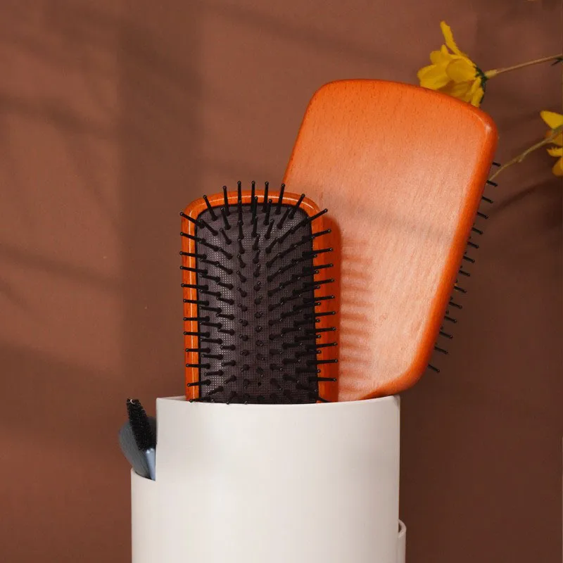 SHITIAN Large Head Therapy Comb/Trumpets Air Cushion Comb Natural Golden Sandalwood Massage Comb Head Meridian Massage-4