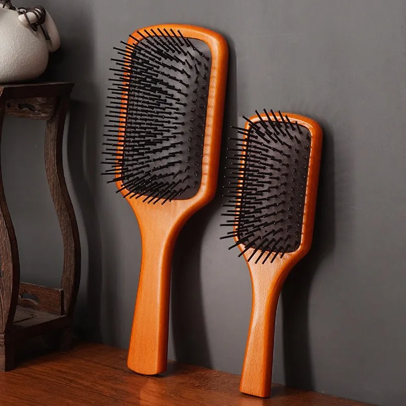 SHITIAN Large Head Therapy Comb/Trumpets Air Cushion Comb Natural Golden Sandalwood Massage Comb Head Meridian Massage-1