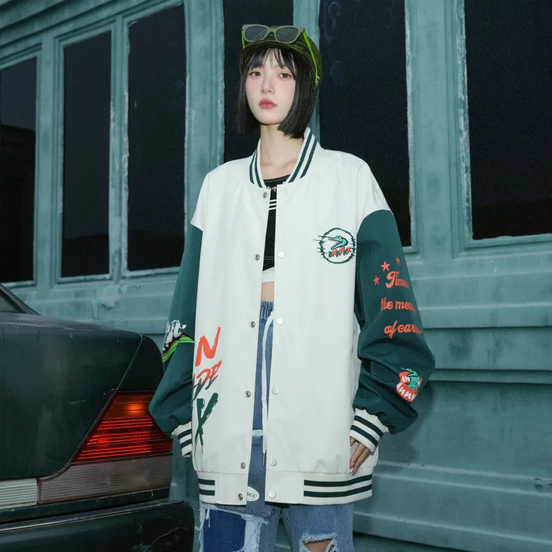 dnnnnx Gradient-effect Letter-printed Unisex Baseball Jersey-8