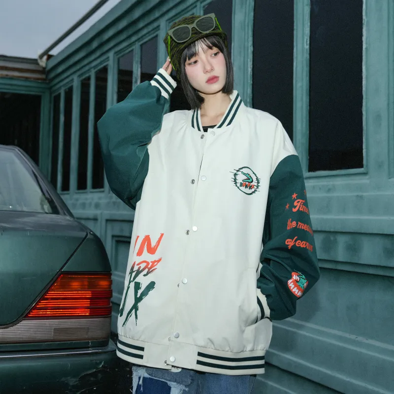dnnnnx Gradient-effect Letter-printed Unisex Baseball Jersey-12