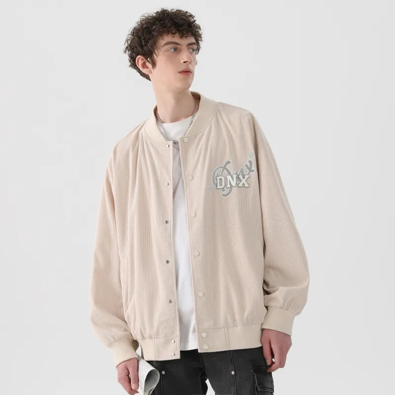 Dnnnn Baseball Jacket Coat Unisex Black-9