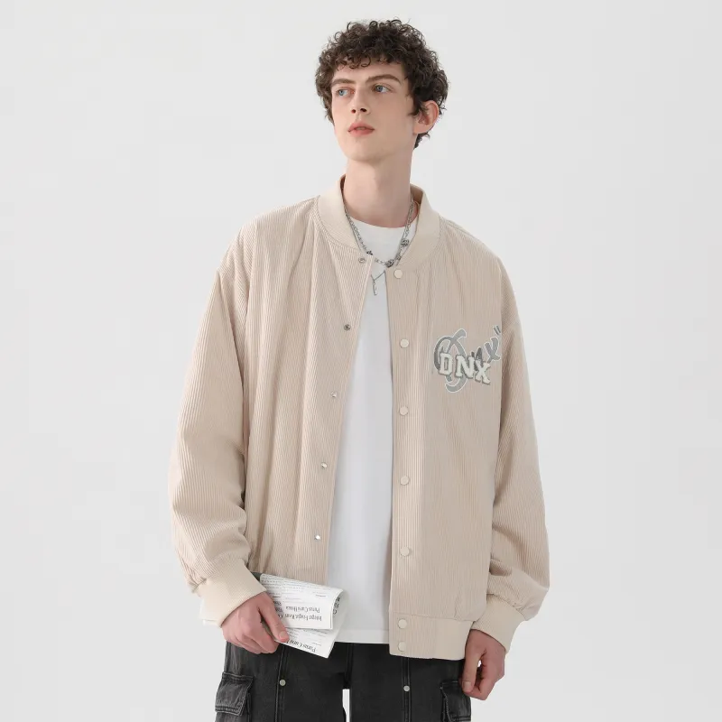 Dnnnn Baseball Jacket Coat Unisex Black-11