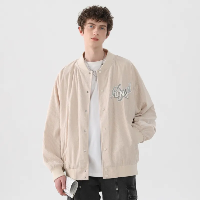 Dnnnn Baseball Jacket Coat Unisex Black-12