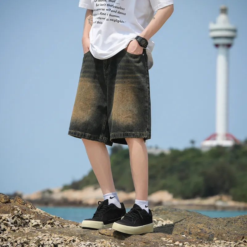 Dnnnn Denim Shorts Unisex Nostalgic Blue-4