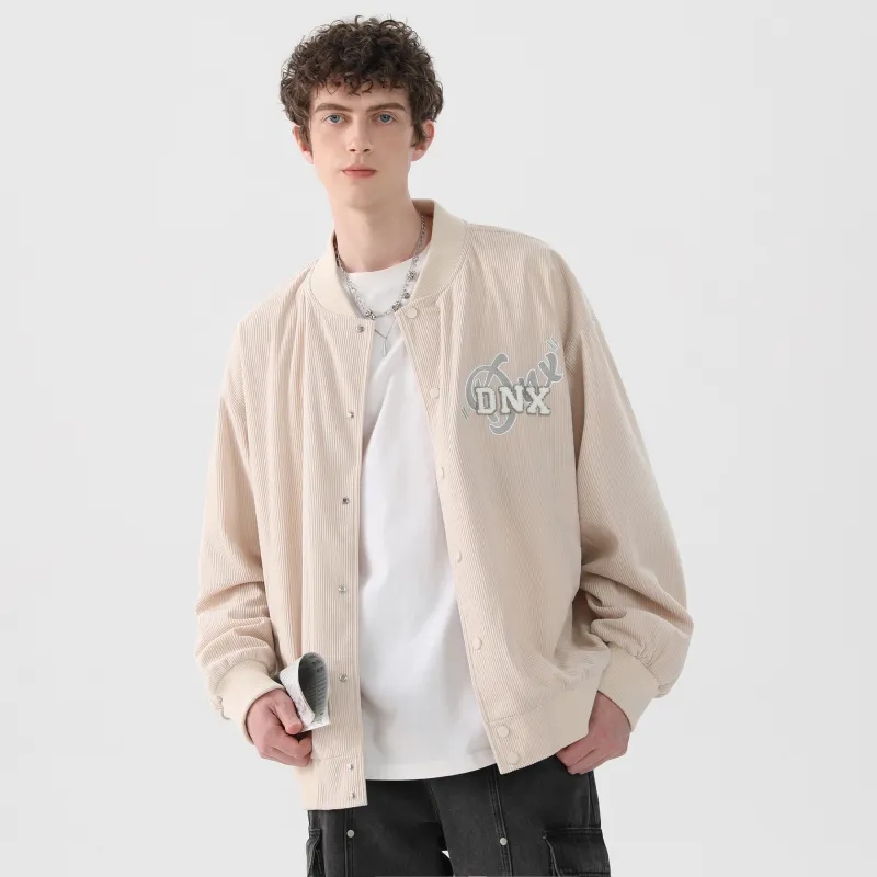 Dnnnn Baseball Jacket Coat Unisex Black-13