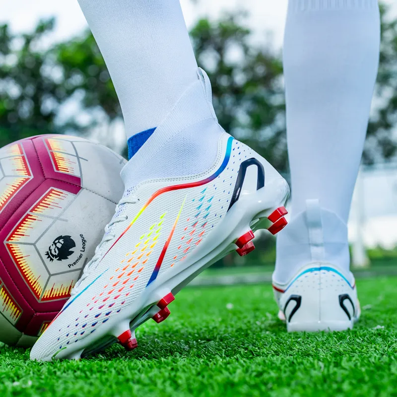 DOUBLE STAR 88 Abrasion Resistant Slip Resistant Cushioning Soccer Shoes Unisex White-7