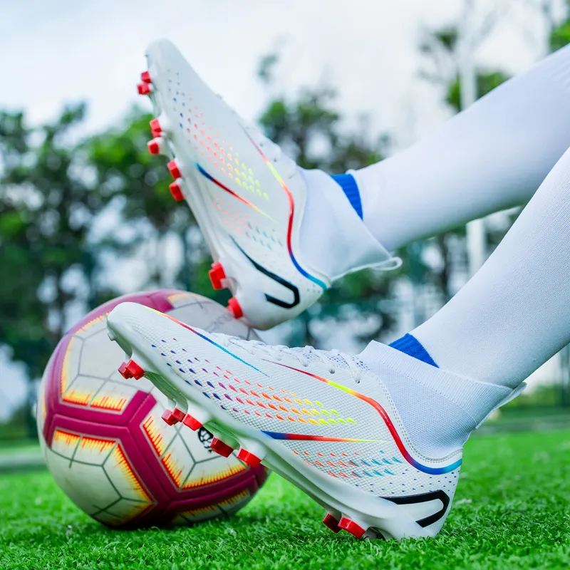 DOUBLE STAR 88 Abrasion Resistant Slip Resistant Cushioning Soccer Shoes Unisex White-5