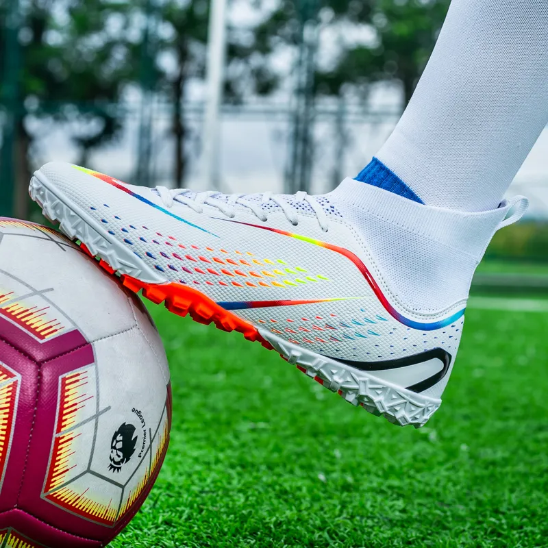 DOUBLE STAR 88 Abrasion Resistant Slip Resistant Soccer Shoes Unisex White Multicolor-9