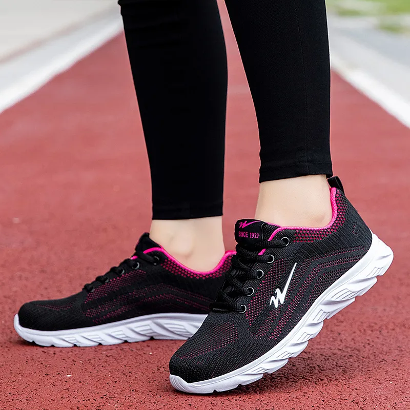 DOUBLE STAR 88 Running Shoes Women's Black Rose Red-5