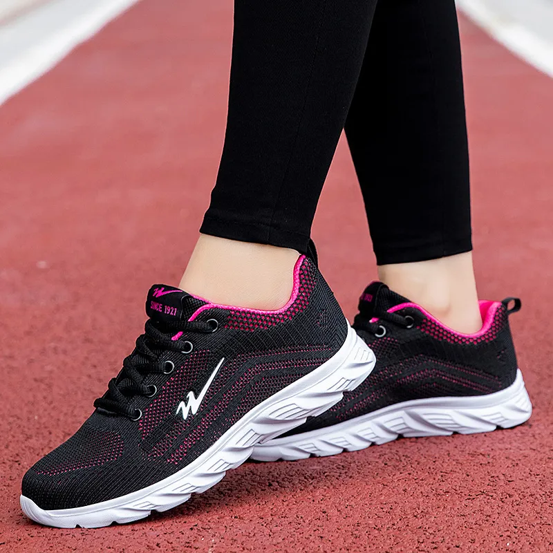 DOUBLE STAR 88 Running Shoes Women's Black Rose Red-3