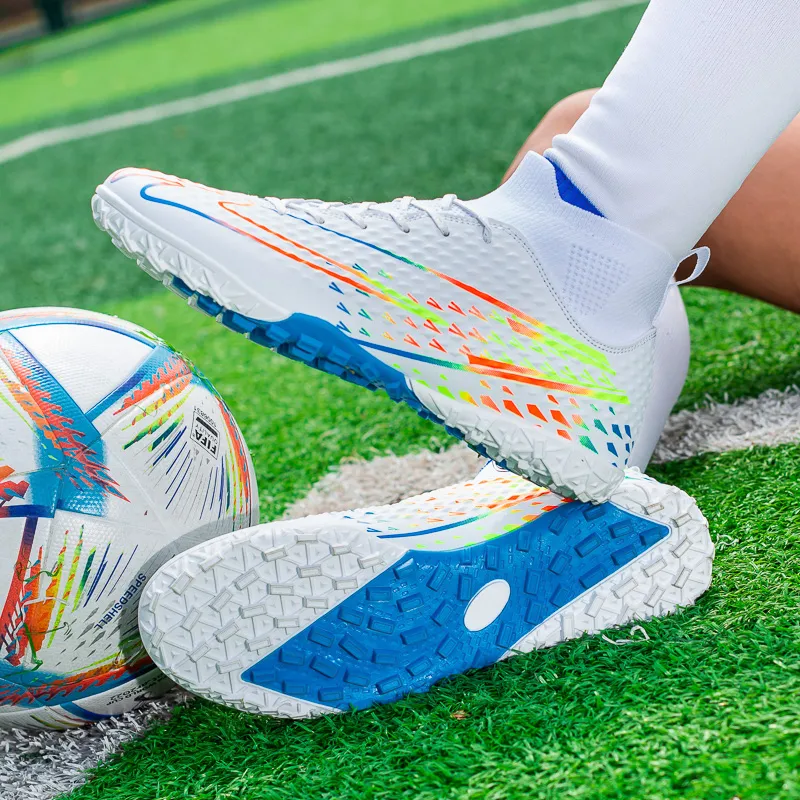 DOUBLE STAR 88 Cushioning Slip Resistant Soccer Shoes Unisex White-2